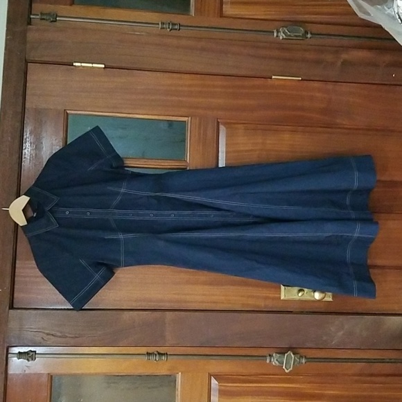 J Crew regenerative cotton shirt dress. Worn once. 49 inches shoulder to bottom - Picture 1 of 5